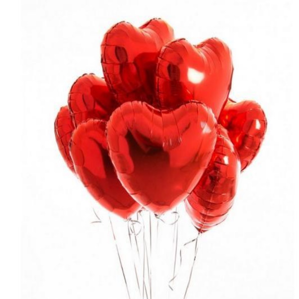 9 Kırmızı Folyo Kalp Balon-zc446 Resim 2