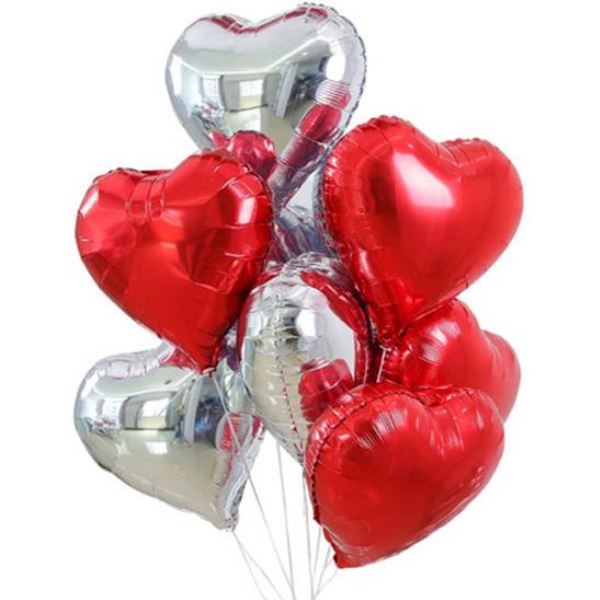  9 Folyo Kalp Uçan Balon(karışık renk)-zc448 Resim 2