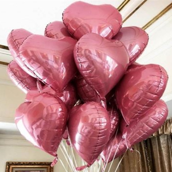 Antalya Çiçekçi 9 Pembe Folyo Kalp Balon-zc451