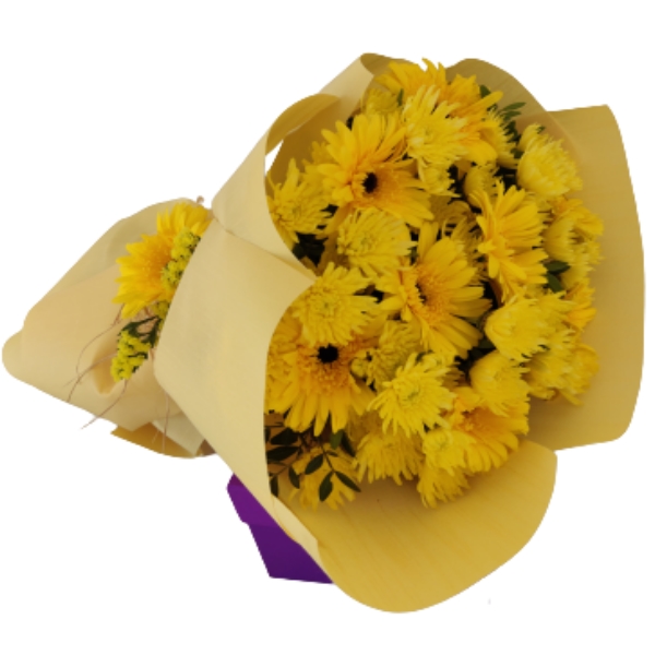 Sarı Renk Çiçeklerden Buket-zc12 Resim 2