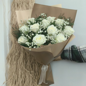  Antalya Çiçek Gönder 11 Beyaz Gülden Buket-zc266