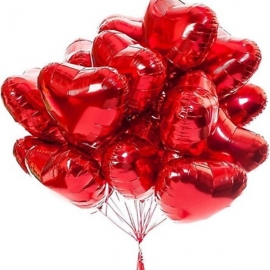  Antalya Çiçek Siparişi 21 Kırmızı Folyo Kalp Balon-zc447