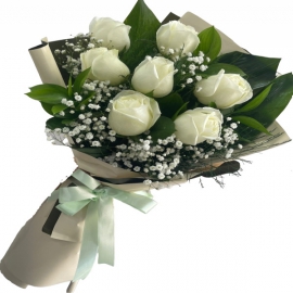 Antalya Çiçek 7 Adet Beyaz Gülden Buket-zc414