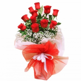  Antalya Çiçek Siparişi 11 Kırmızı Gülden Buket-zc4